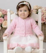 Sweterek różowy ażurkowy