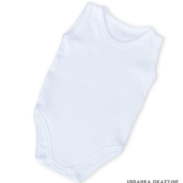 Białe body niemowlęce bawełniane na ramiączkach