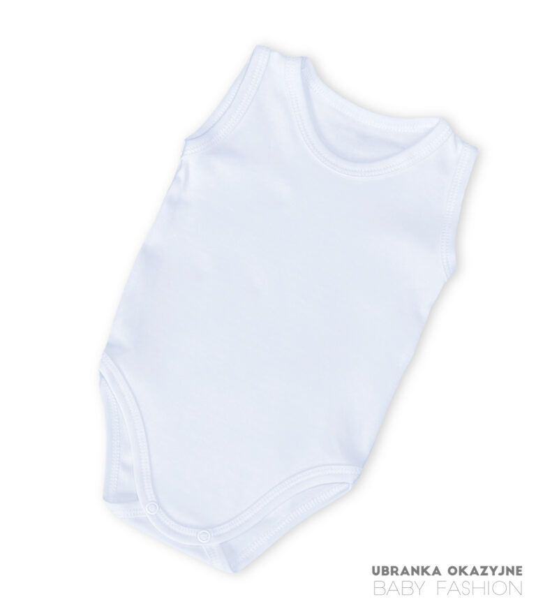 Białe body niemowlęce bawełniane na ramiączkach