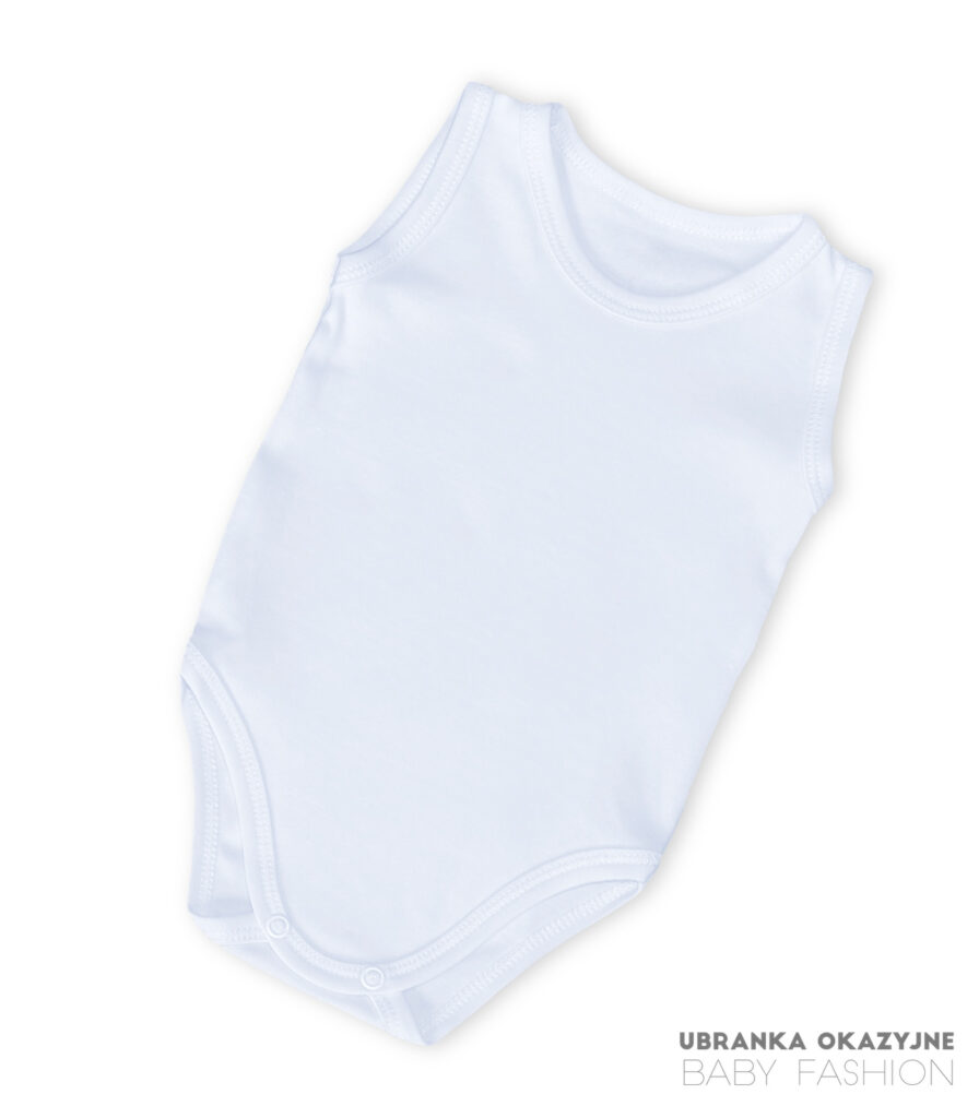 Białe body niemowlęce bawełniane na ramiączkach