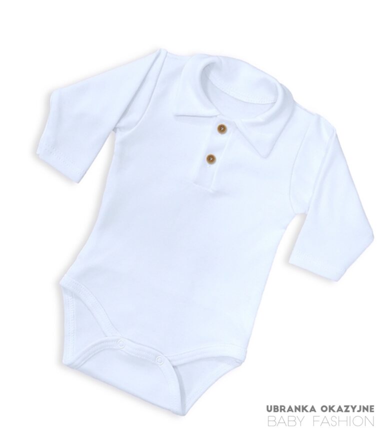 Bawełniane body typu polo z drewnianymi guzikami