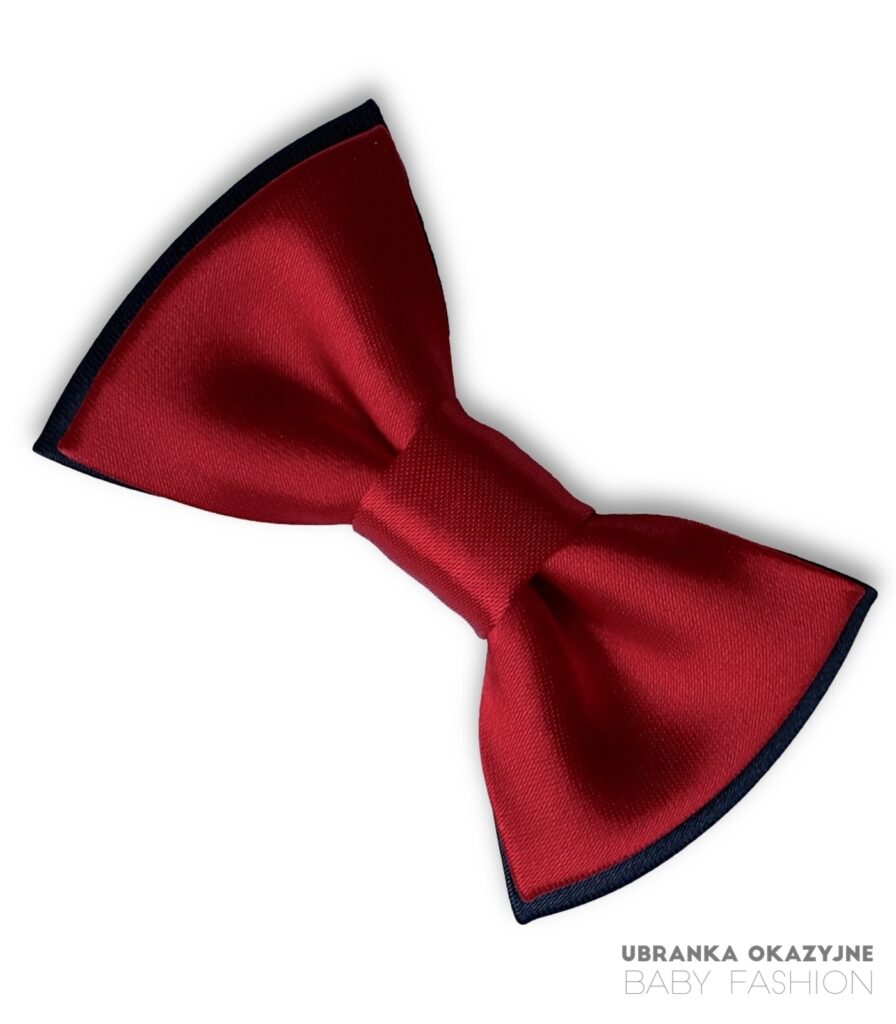 Czerwono-granatowa muszka dla niemowlaka - elegancki dodatek dla małego chłopca