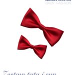 Zestaw czerwonych much dla taty i syna - muszka duża i średnia