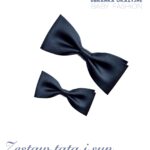 Zestaw granatowych much dla taty i syna - muszka duża i średnia