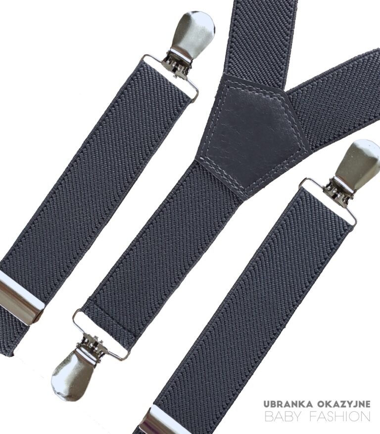 Szare szelki dla dziecka do chrztu lub na roczek.