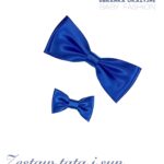 Zestaw chabrowych much dla taty i synka -muszka duża i mała