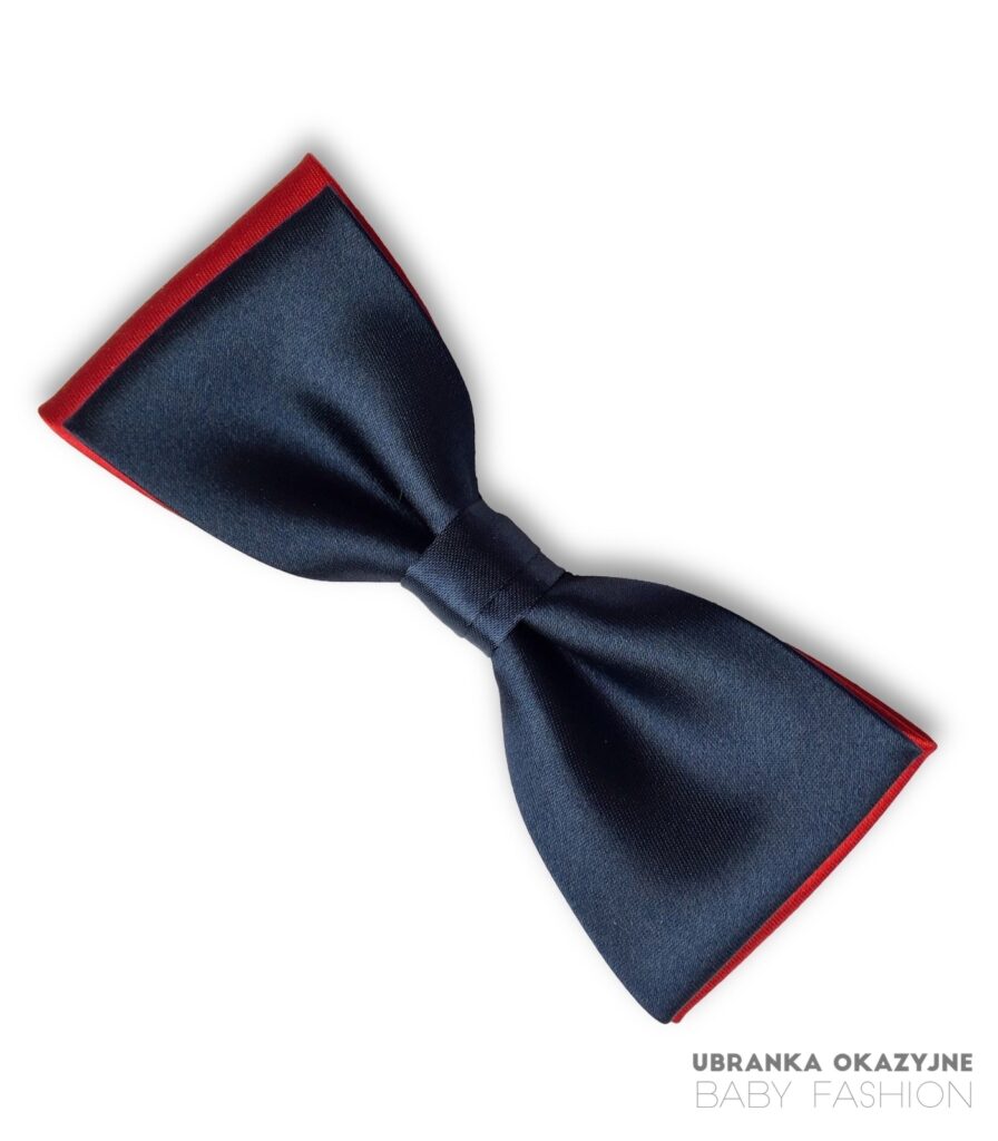 Muszka granatowo-czerwona dla chłopca