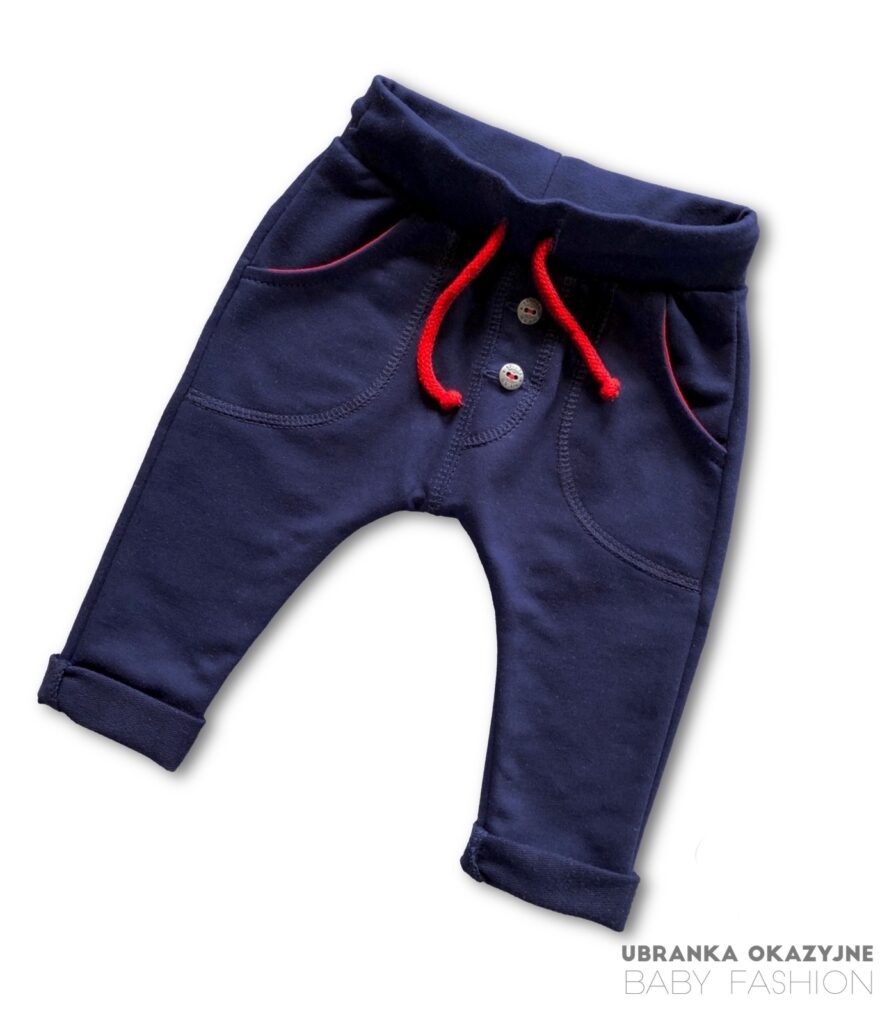 Spodnie granatowe z dzianiny dla dziecka