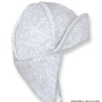 Czapka pilotka niemowlęca bawełniana - szary kolor, idealna na wiosnę i jesień.