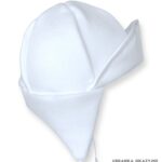 Biała bawełniana czapka pilotka niemowlęca - wiązana czapeczka do chrztu dla dziecka