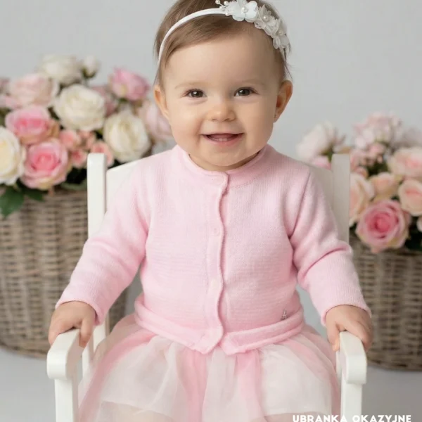 Sweterek różowy gładki