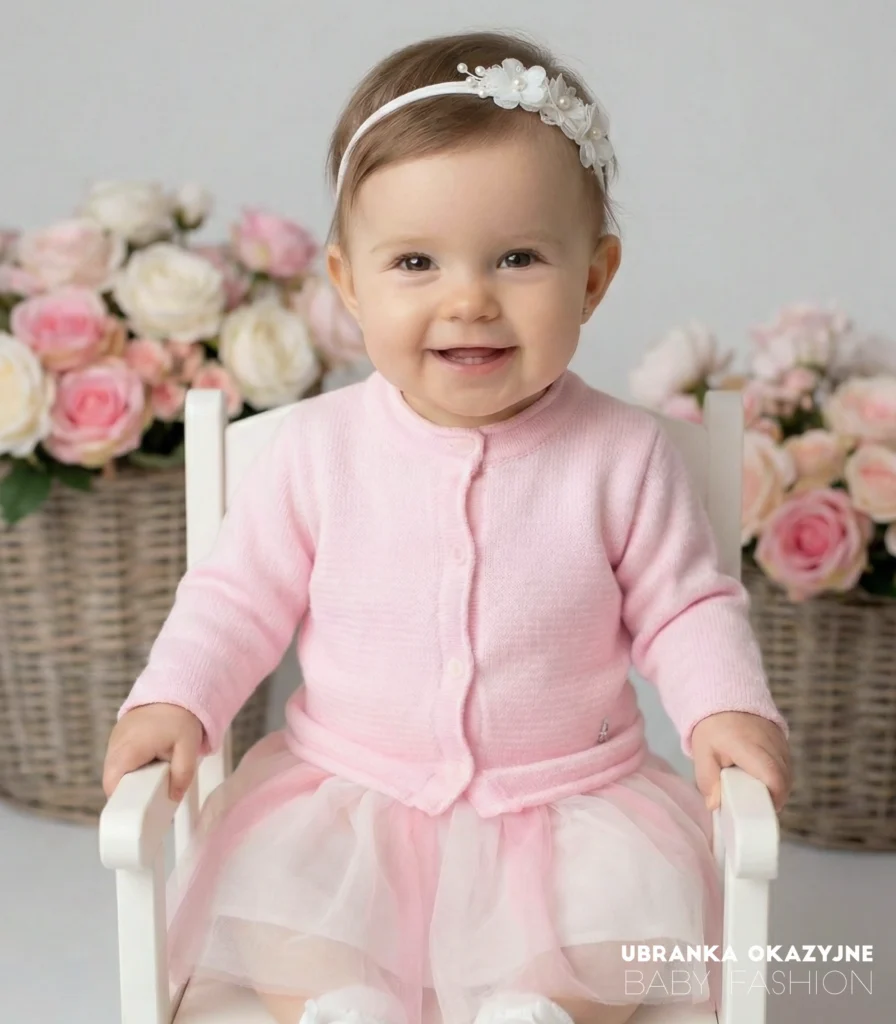 Sweterek różowy gładki