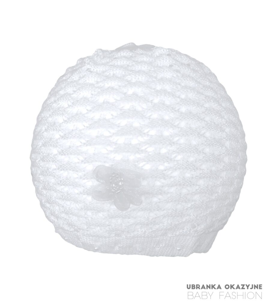 Czapka Biała ażurowa