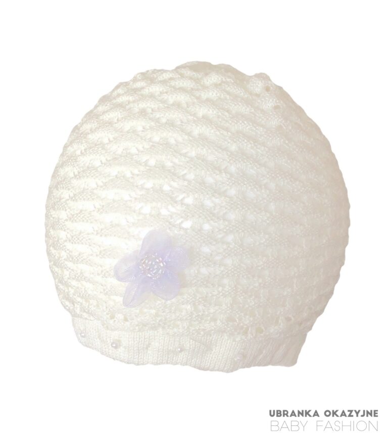 Czapka Ecru ażurowa