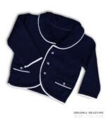 Sweterek granatowy białe dodatki