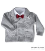 Sweterek szary dwurzędowy dla chłopca