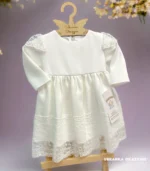 Sukienka ecru z długim rękawem