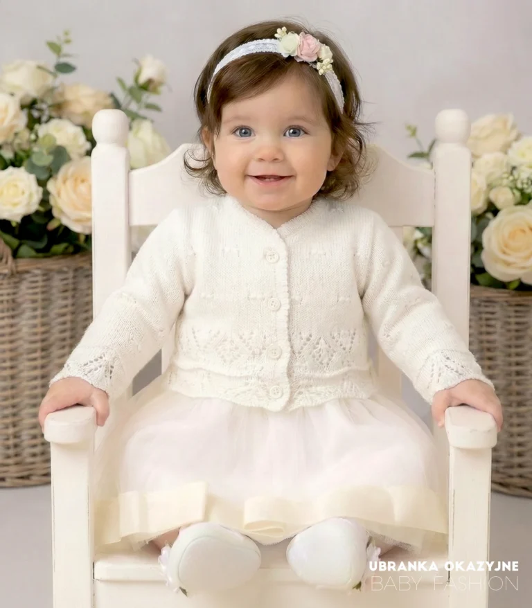 Sweterek ecru ażurkowy