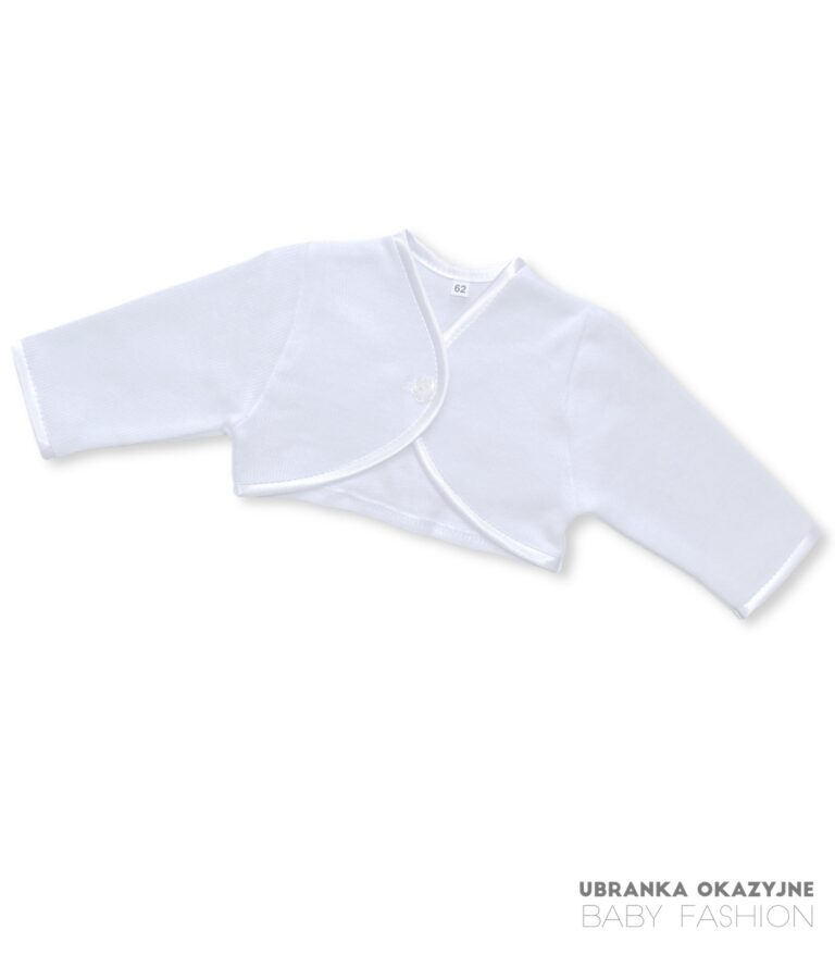 Bolerko białe bawełniane gładkie