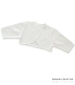 Bolerko ecru bawełniane gładkie