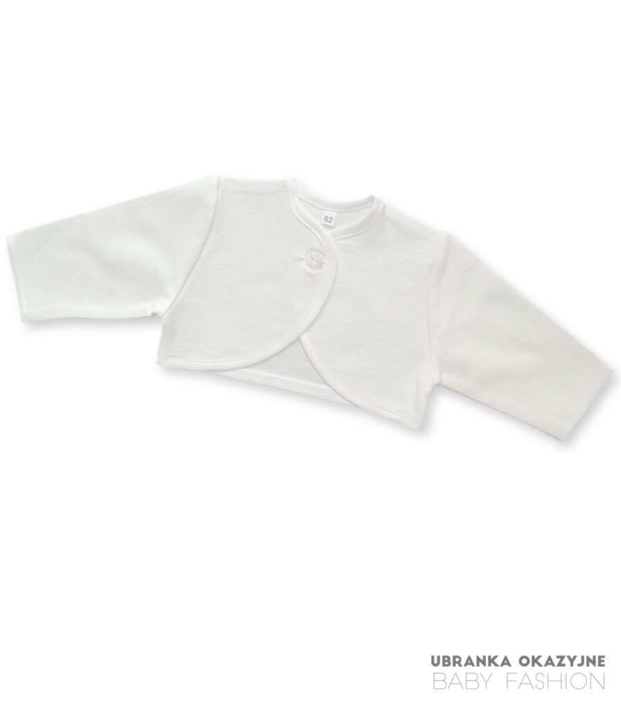 Bolerko ecru bawełniane gładkie