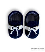 Mokasyny granatowo-białe