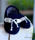 Mokasyny granatowo-białe