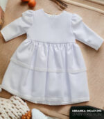 Biała sukienka do chrztu z długim rękawem