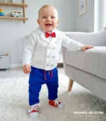 Zestaw Jaś biało-chabrowy