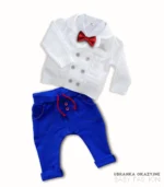 Zestaw Jaś biało-chabrowy