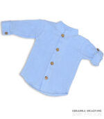 Koszula muślinowa długi rękaw błękitna