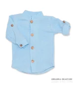 Błękitna muślinowa koszula dla chłopca