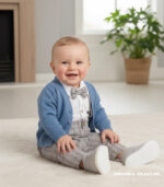 Zestaw chłopięcy Borysek ze sweterkiem atramentowym