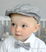Elegancki kaszkiet niemowlęcy w kratę dla chłopca
