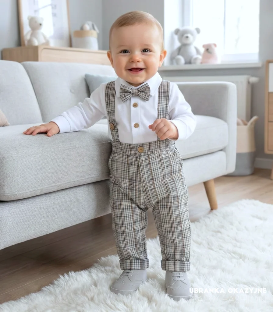 Zestaw chłopięcy Borysek w kratkę