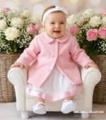 Płaszczyk różowy z kołnierzykiem