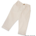 Beżowe spodnie wizytowe dla chłopca na chrzest lub roczek