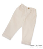 Beżowe spodnie wizytowe dla chłopca na chrzest lub roczek