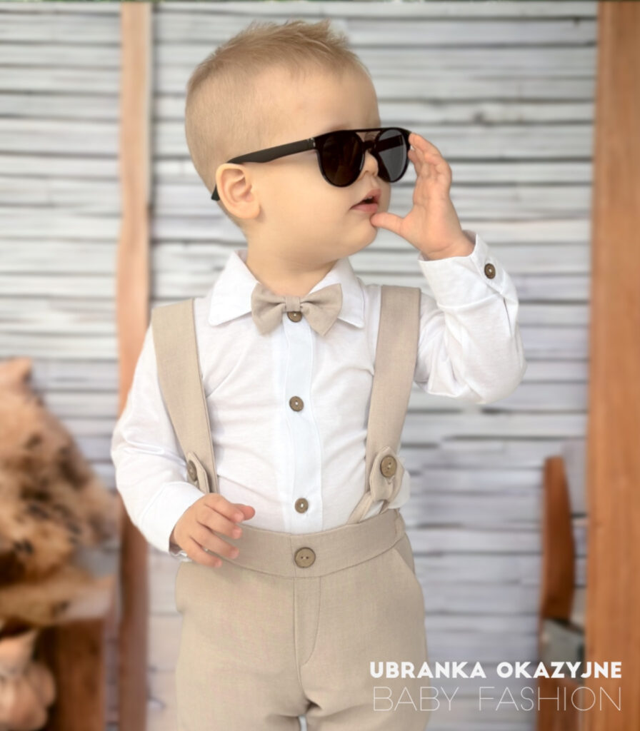 Zestaw Dominik beżowy z koszulo-body