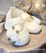 Balerinki Ecru z kwiatami