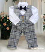 Ubranko do chrztu - Zestaw chłopięcy ERYK II z kamizelką