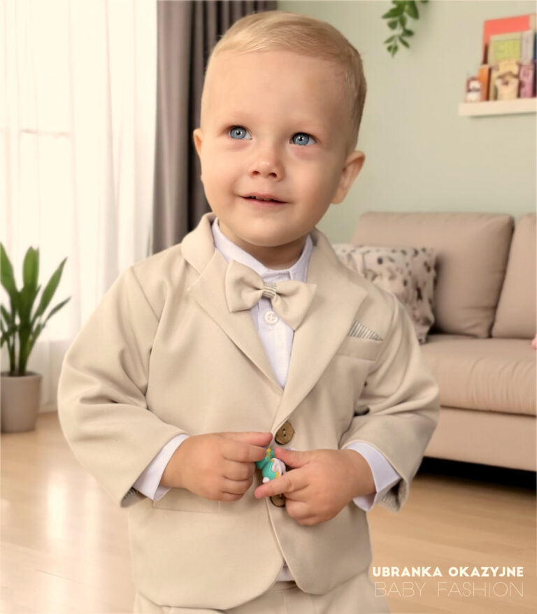 Beżowy garniturek dla dziecka