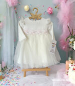 Sukienka do chrztu cukierkowe love ecru