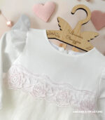 Sukienka do chrztu cukierkowe love ecru