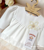 Sukienka do chrztu Czekoladowe love z długim rękawem