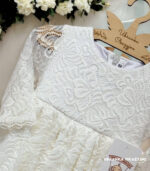 Sukienka do chrztu z długim rękawem kolor ecru