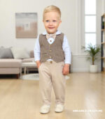 Zestaw dla dziecka z kamizelką w pepitkę - Oluś