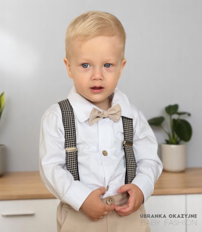 Zestaw Ignaś beżowy z koszulo-body