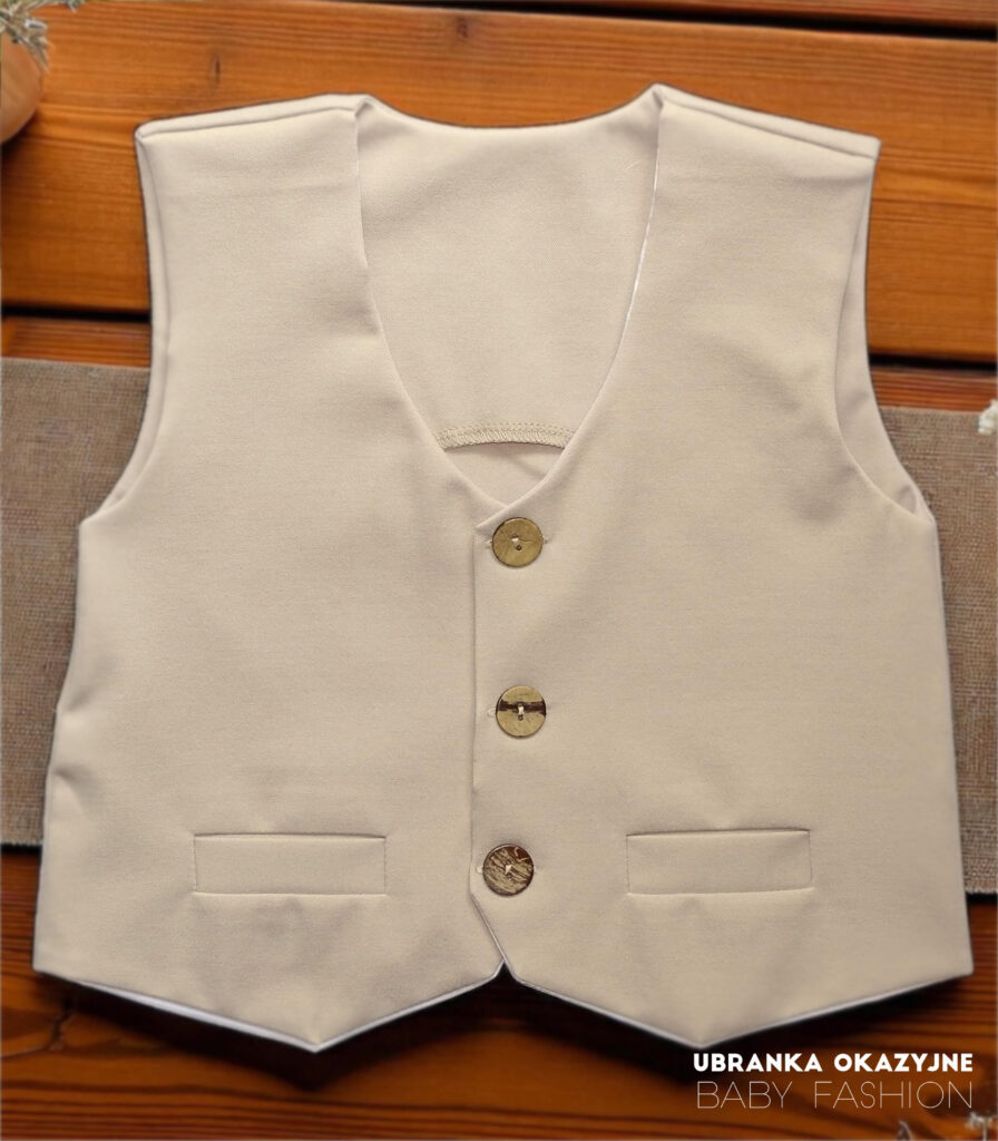 Beżowa kamizelka dla chłopca