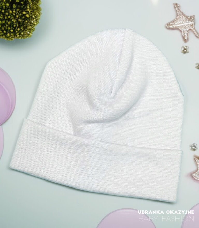 Czapka BIAŁA smerfetka dla małego dziecka